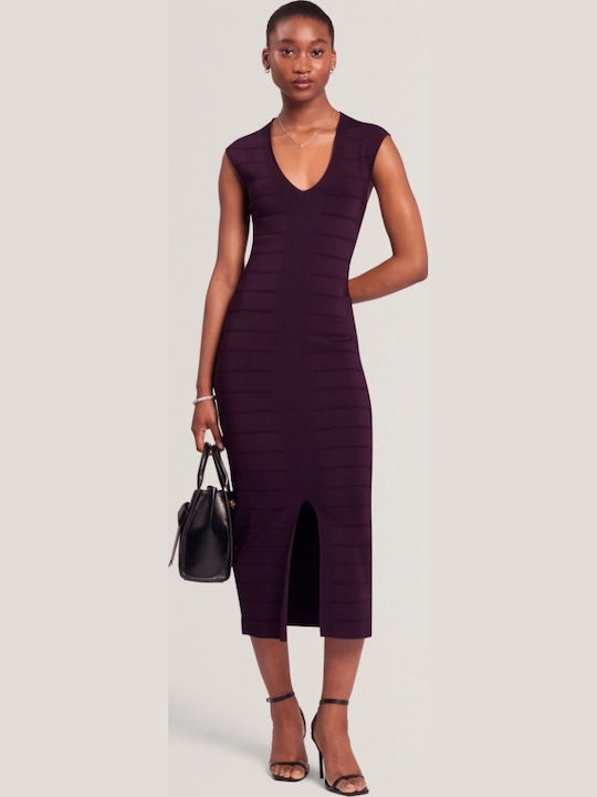 Lila Midi-Abendkleid