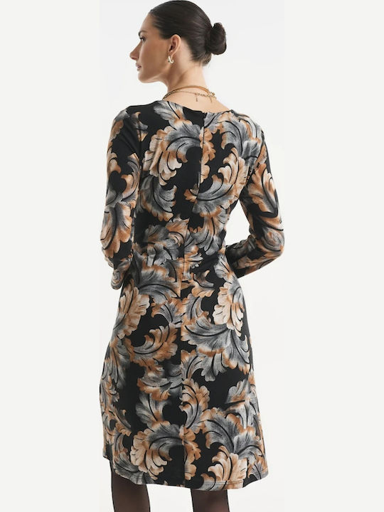 Midi Dress Long Sleeve Knitted Black