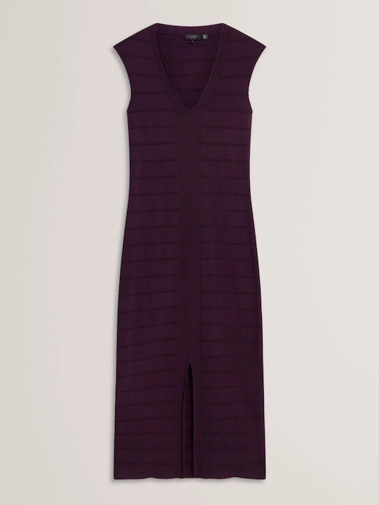 Lila Midi-Abendkleid