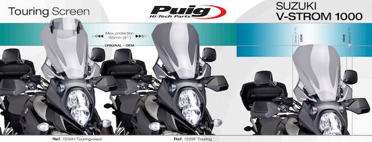 Puig Getöntes Visier Motorrad 460x435mm für Suzuki DL 1000 V-STROM 7229H