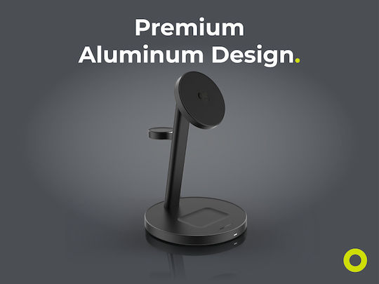 Mobile Origin Încărcător Wireless Qi2 GaN și Cablu USB-C 25W Negru (MO-PWSTQ22-BLK)