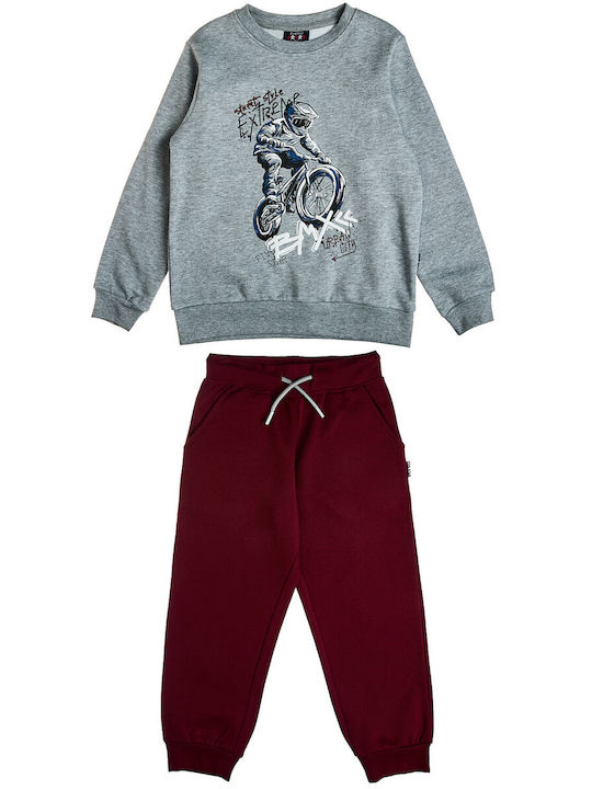 Kinder Jogginganzug-Set mit Sweatshirt, Grau, 3-teilig