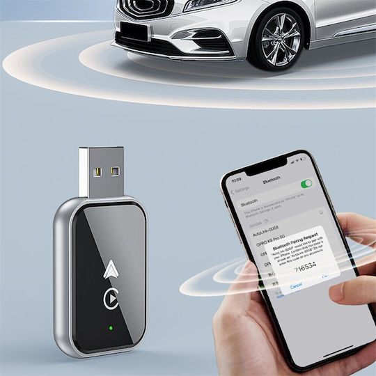 Cutie Carplay Android pentru Mașină Adaptor Auto de la Cablu la Wireless Negru