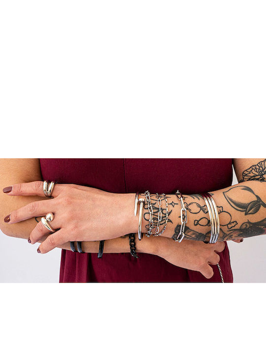 Theodora's Jewellery Lanț de Mână din Oțel Inoxidabil JT-B019-Argintiu