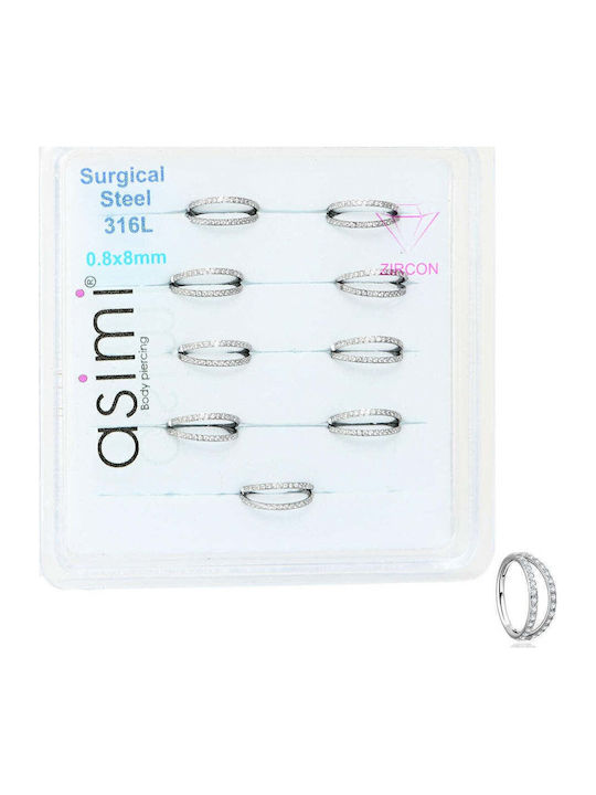 Asimi Body Piercing Σκουλαρίκι Clicker Μύτης 8 x 0.8mm Asimi Body Piercing Σκουλαρίκι Clicker Μύτης 8 x 0.8mm