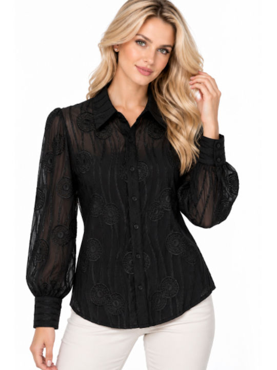 Long Sleeve Women's Shirt Black WG-FY-9246-27SH-BLACK