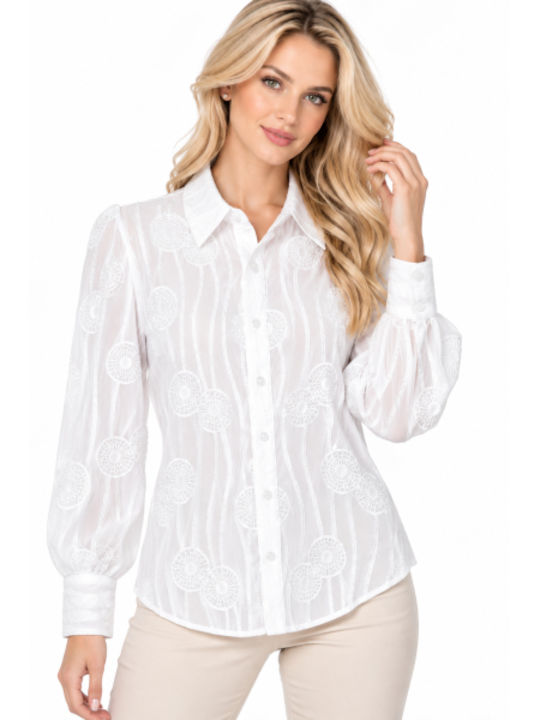 Long Sleeve Women's Shirt White WG-FY-9246-27SH-WHITE
