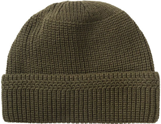 Men's Beanie with Rib Knit in Khaki