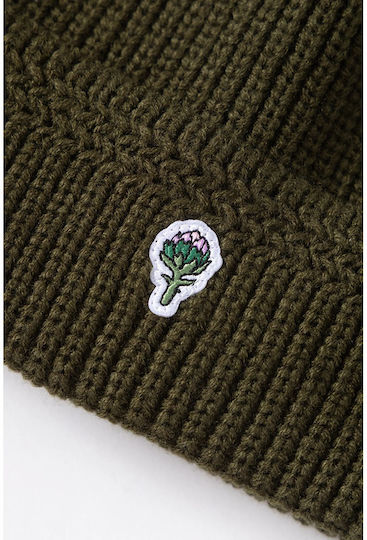 Men's Beanie with Rib Knit in Khaki