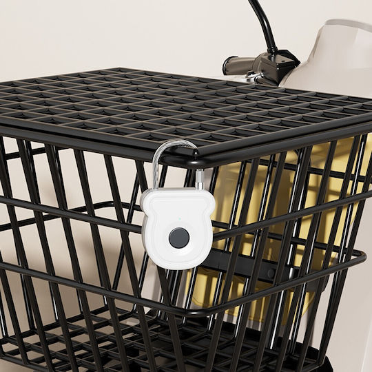 Brass Padlock with Fingerprint White