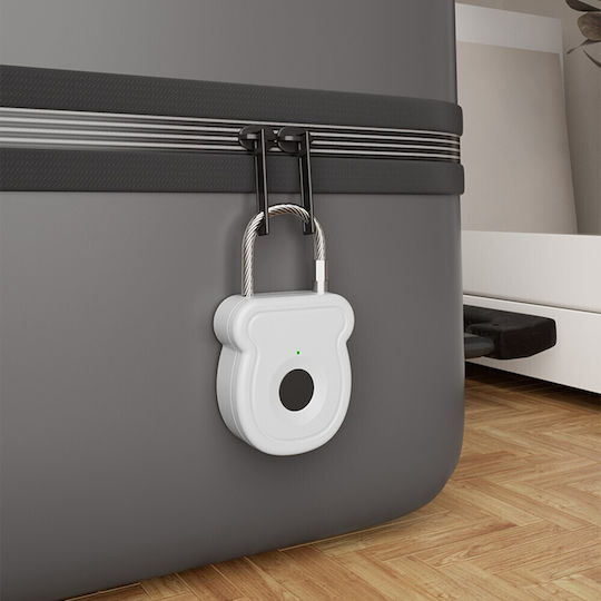 Brass Padlock with Fingerprint White