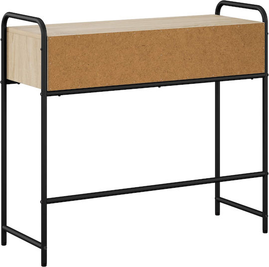 Console Table in Sonoma Oak Wood & Metal L90xW33xH80.5 cm