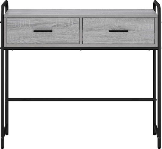 Konsolentisch aus Holz und Metall Grau L90 x B33 x H80,5 cm