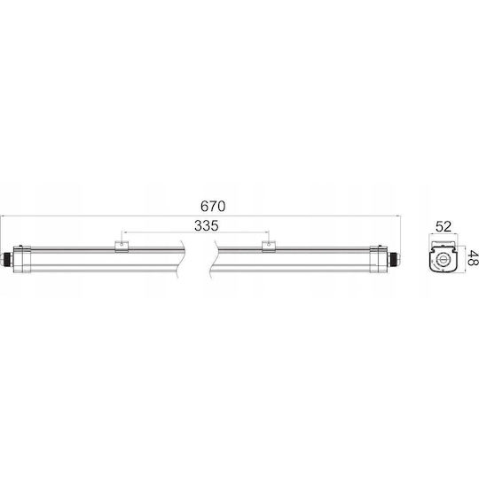 Gtv LED-Linearleuchte 20 W Naturweiß IP66 5,2 cm