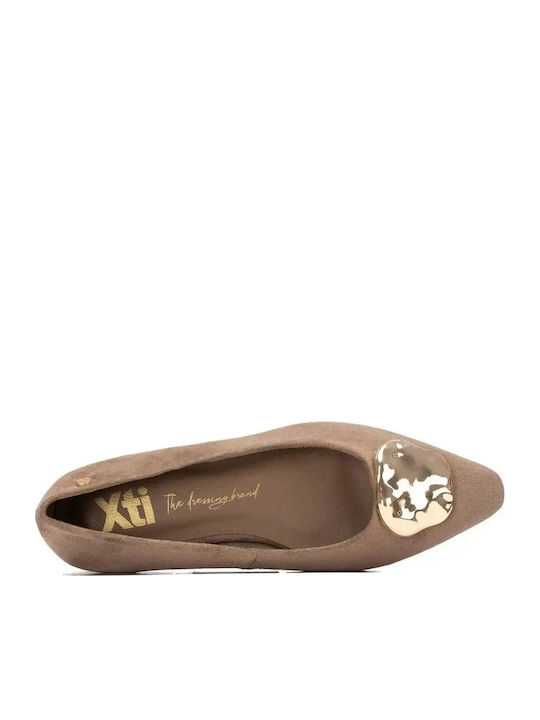 Silia D Wildleder Damen Ballerinas Braune