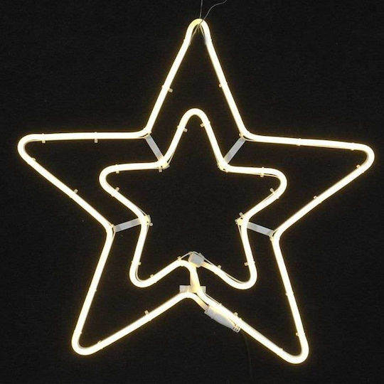 Stea de Crăciun Metalică cu Lumină LED Alb Cald 58x58 cm