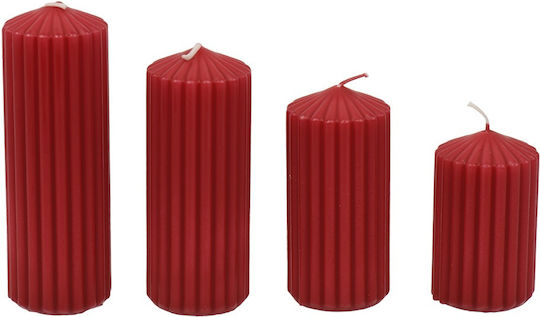 Decoris Lumânare de Crăciun Roșie 5 cm 4 Bucăți