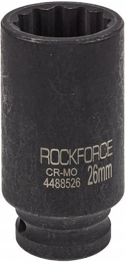 Rockforce Καρυδάκι Αέρος Μακρύ με Καρέ Υποδοχής 1/2" Διάμετρος 26mm