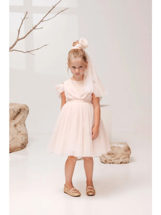 Baby Bloom Ροζ Φόρεμα Βάπτισης