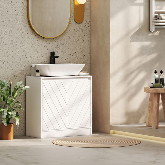 HomCom Blat Fără Lavoar din Melamină L60xA30xÎ59,8cm Alb