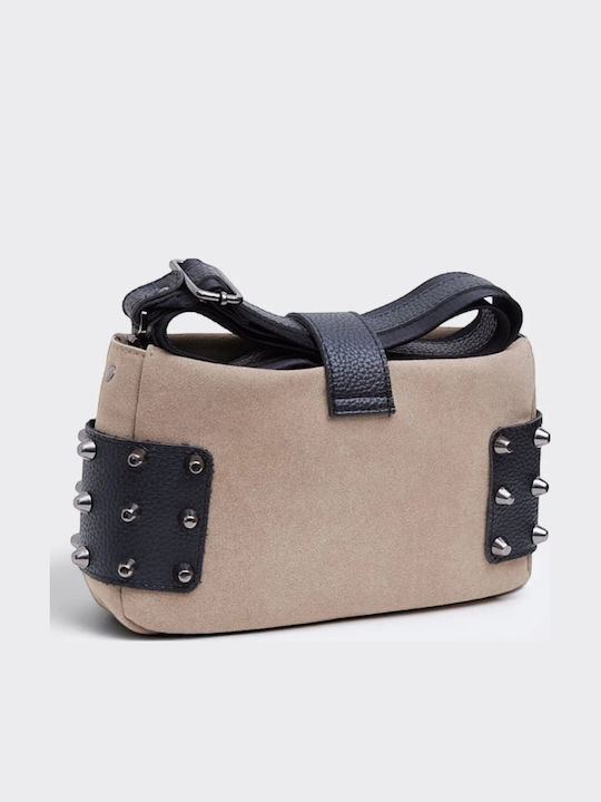 City Lady Δερμάτινο Γυναικείο Clutch Suede Μπεζ