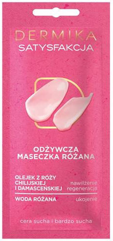 Dermika Beauty Masks Satisfaction Nourishing Rose Mask Dry Very Dry Skin 10ml