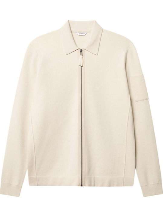 Cardigan Tricotat pentru Bărbați Cream