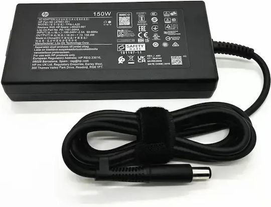 HP Slim AC Adapter Laptop Charger 150W 19.5V with Detachable Power Cord