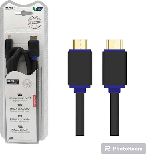 SGL HDMI-Kabel mit HDMI-Stecker 1,5 m Schwarz