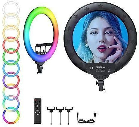 RGB Ringlicht 56cm mit Halterung für Handy