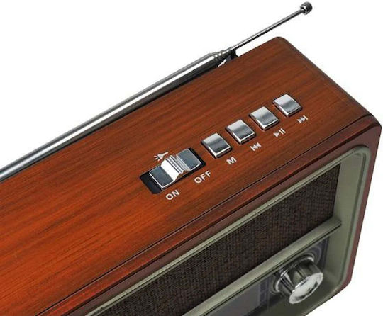AM 104893 Retro Φορητό Ραδιόφωνο Επαναφορτιζόμενο με USB