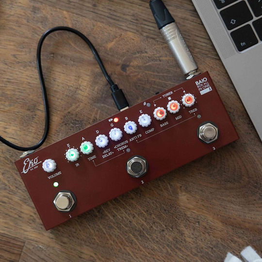 Eko BAIO A Multi-Effekte Fußschalter Chorus / Verzögerung / Nachhall / Tremolo E-Gitarre