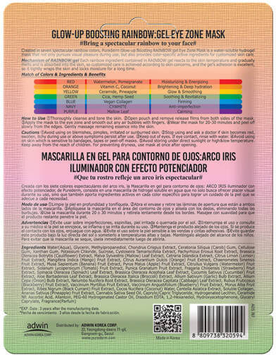 Purederm Vegan Glow-up Boosting Rainbow Hydrogel Eye Mask 8g