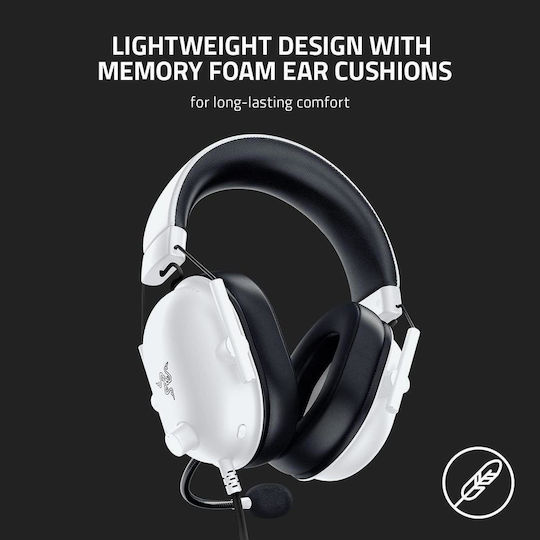 Razer Blackshark V2 X Over Ear Gaming Headset with 2.5mm / USB White
