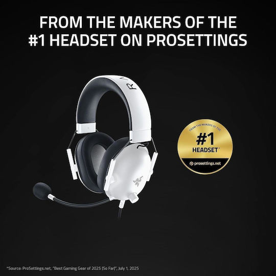 Razer Blackshark V2 X Over Ear Gaming Headset with 2.5mm / USB White