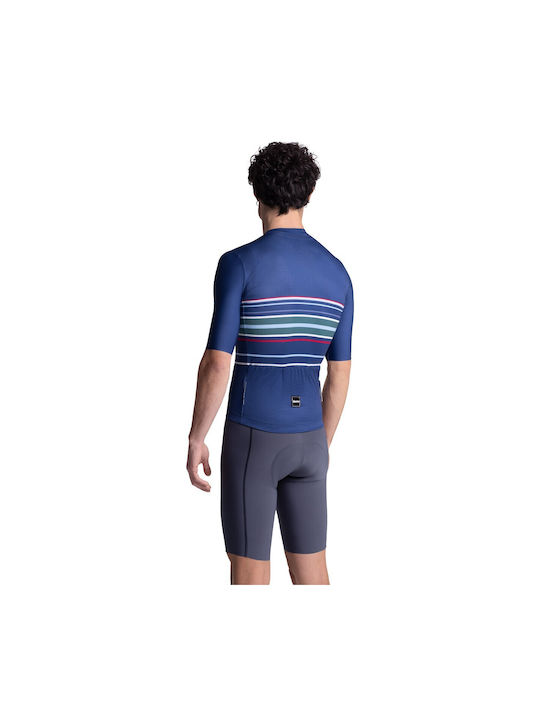 Santini Tricou De Ciclism Cu Mâneci Scurte Pentru Bărbați Albastru