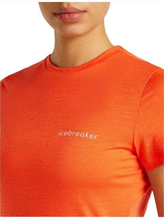 Icebreaker Tricou Termic cu Mâneci Scurte pentru Femei, Portocaliu