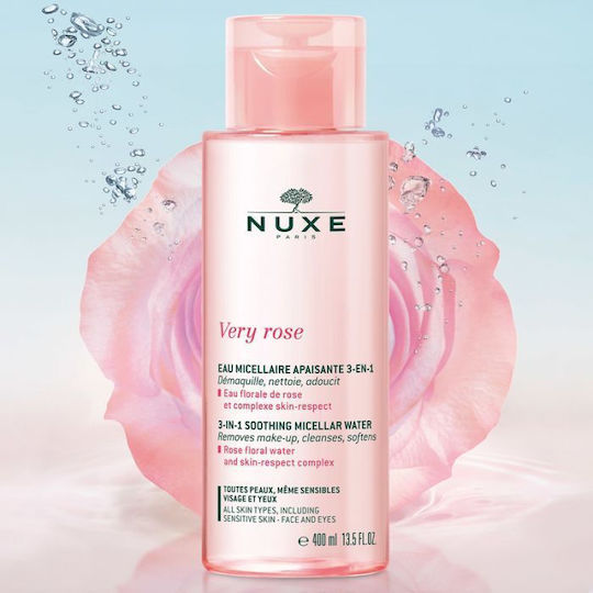 Nuxe Very Rose Micellar Water Face and Eye Makeup Remover with Soothing and Moisturizing Action 400ml