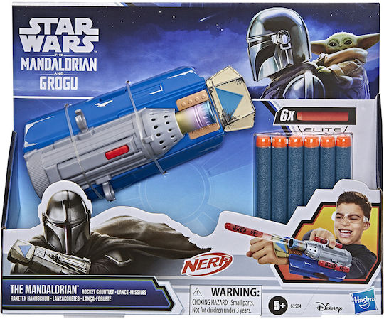 Nerf Lansator The Mandalorian and Grogu Rocket Gauntlet Star Wars pentru 8+ Ani