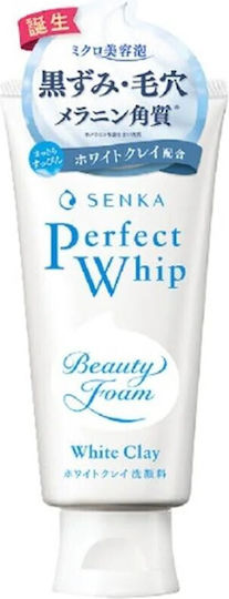 Shiseido Senka Perfect White Clay Spumă Demachiant Facial cu Acțiune Hidratantă 120gr