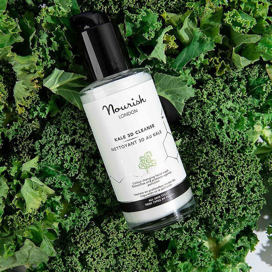 Nourish London Kale 3D Cleanse Colour Changing Facial Wash All Sk Gel Cleansing Face 100ml