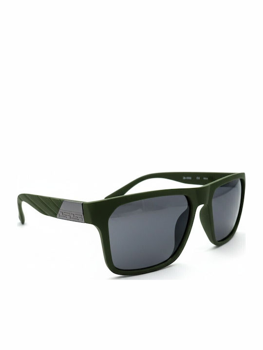 Men’s Sunglasses with Black Horn-Rimmed Frame and Black Lens