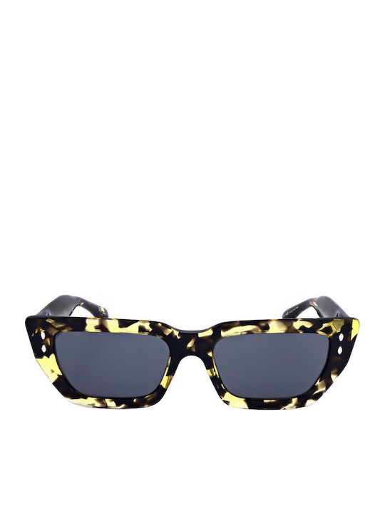 Women's Sunglasses with Brown Plastic Frame and Gray Gradient Lens