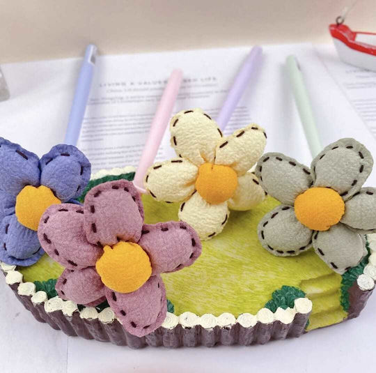 Pencilia Silicone Flower Pen Gel 0.5mm Random Color Selection
