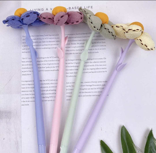 Pencilia Silicone Flower Pen Gel 0.5mm Random Color Selection