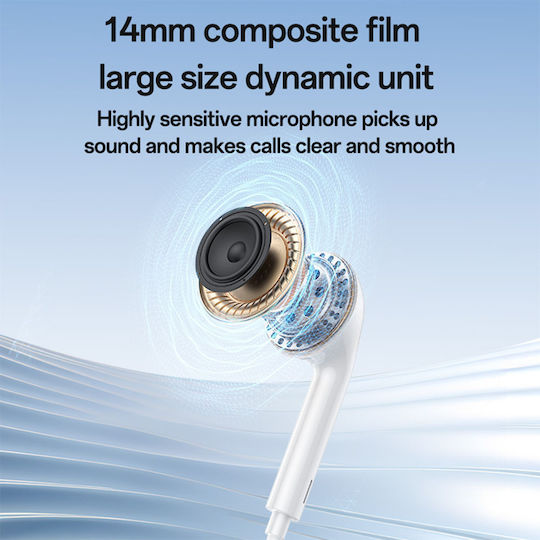 Yesido Yh54 Căști handsfree In-ear cu mufă Lightning Albe