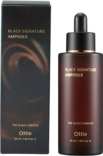 Black Signature Ampulă Serum Calmante și Hidratante pentru Față cu Secreție de Melc și Acid Hialuronic pentru Strălucire 50ml