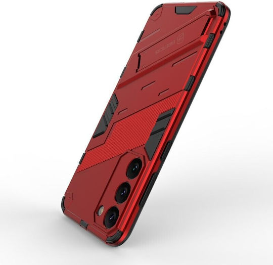 Punk Armor Твърд Калъф със Стойка Червен за Samsung Galaxy S23 Plus 5G