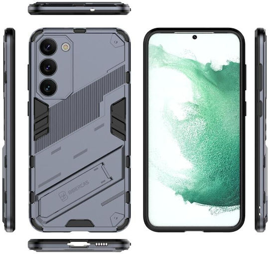 Punk Armor Твърд Калъф със Стойка Сив Samsung Galaxy S23 Plus 5G