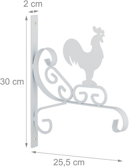 Relaxdays Hanging White Plant Stand 30 x 25.5 cm